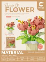 CLC7219-7230 Briques Nano en forme de fleurs de jardin (œillet, tournesol) – Ensembles de blocs de construction éducatifs pour enfants