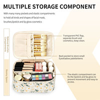 Trousse de maquillage Relavel grande capacité, trousse de maquillage de voyage imperméable, organiseur de cosmétiques avec porte-pinceaux pour un usage quotidien et les voyages
