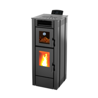 Poêle à granulés de biomasse en acier CE EN16510 KTC0801A 7,7 kW, 93 % d'efficacité, avec contrôle Wifi et four pour la salle à manger