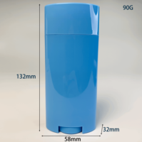 Tube rotatif en plastique PP vide de luxe, grande capacité, personnalisable, écologique, 90g, rechargeable, pour cosmétiques solides