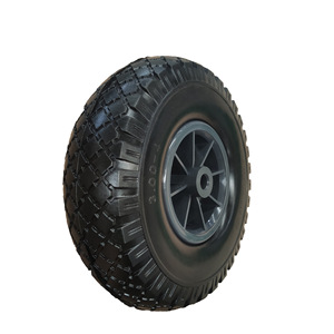 Cheng Jin Vehicles 10x3.00-<b>4</b> PU Foam Roller Solid Polyurethane <b>Wheel</b> For Warehouse <b>Trolley</b> With Ball Bearing 100kg Load Capacity - Product Image 2