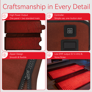 Manta de Terapia de Luz Roja con 2560 LED de 660nm y 850nm, Infrarrojo Cercano, para Alivio del Dolor en Todo el Cuerpo - Product Image 2