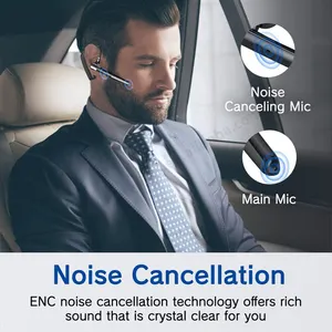 במלאי אוזניות אלחוטיות דיבורית עם ביטול רעשי מיקרופון 100 שעות זמן דיבור אוזניות לאוזניות משרדיות עסקיות