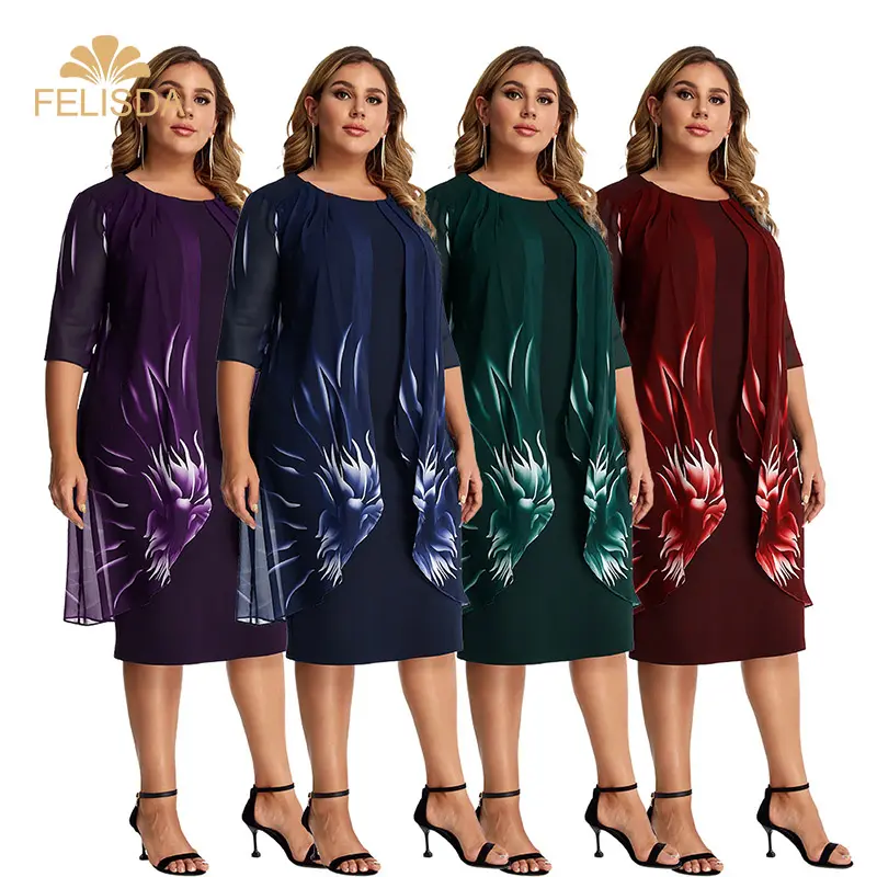 Vestido midi plus size de malha, 5xg, feminino, elegante, festa, roupas, primavera, outono, slim, natal, para noite, casual