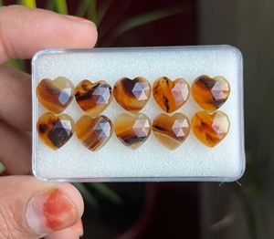 Montana Agate de qualité supérieure pierres précieuses naturelles en forme de coeur à facettes Rose coupe tranche lâche Top vente bijoux faisant Lot - Product Image 3