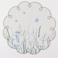 Nouveaux sets de table en polyester imprimé et brodé en forme de fleur pour une maison moderne