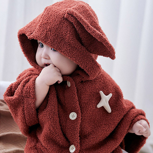 Capa de bebé al por mayor otoño e invierno Niña bebé Año Nuevo Chino ropa roja mes pequeño edad capa - Product Image 5