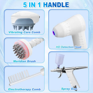 Análisis contrastivo antes y después 50X 200X HD Detector Cuidado del cabello Masajeador de cabeza 5 en 1 Máquina analizadora de cuero cabelludo - Product Image 3