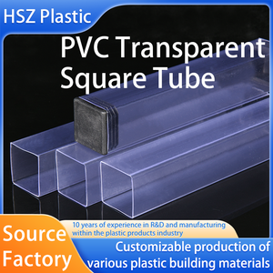Transparentes PVC-Vierkantrohr, Unzerbrechliches Starres Kunststoffrohr für Verpackungsbox-Präsentation, Maßgefertigte Größen - Product Image 2