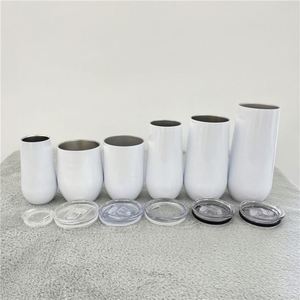 Tasses à vin et gobelets de voyage isothermes sous vide, blancs, vierges pour sublimation, sans BPA, pour transfert thermique, 6oz, 12oz, 10oz, 16oz, 20oz - Product Image 1
