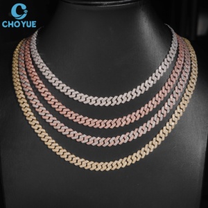 Factory Direct Men's Rhodium Plated 925 Silver Moissanite Link <b>Chain</b> <b>Necklace</b> Hiphop Style GRA Certified Everyday Wear Jewelry - Product Image 5