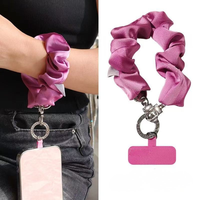 Scrunchies en satin de soie personnalisés avec décoration métallique, marque privée, faits à la main, élastiques à cheveux de haute qualité, scrunchies de 5 cm