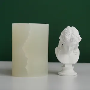 B-1087 estátua de resina de decoração para casa, personagem europeu para escultura, material de arte puro branco, vela, molde de silicone