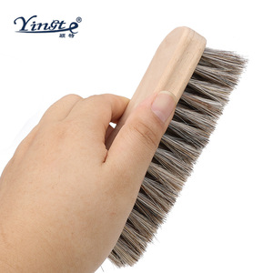 Yinste <b>Shoe</b> Brush Solid Wood Horse Hair <b>Soft</b> Bristle For Home Use Cleaning - Product Image 4