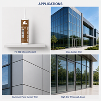 Adhésif silicone haute résistance, colle multi-usages pour verre, aluminium, plaque d'aluminium, mur-rideau, mur-rideau en pierre