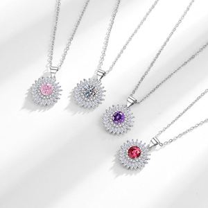 Moissanite Necklaces <b>Cross</b> Border Multi No Middleman Markup Wholesalers Anti-tarnish Plating Hollow Link Weight Gift for Her - Product Image 2