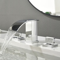 Robinetterie de lavabo moderne de luxe en laiton avec cartouche en céramique, mitigeurs eau chaude/froide pour lavabo de salle de bain