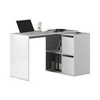 Duehome Artik Blanc Finition Multiposition Studio Spacio Modèle Réversible 120 cm Longueur X 77 cm Largeur Bureau Ordinateur