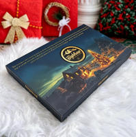 Calendrier de l'Avent personnalisé, boîte rigide, compte à rebours de 24 jours, emballage cadeau de Noël avec des chiffres en feuille d'or