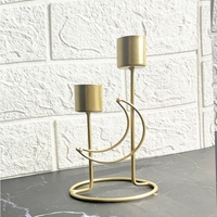 Porte-bougie du Ramadan en fer avec motif croissant de lune, décoration festive pour la maison, crée une ambiance romantique pour l'Aïd, cadeau islamique