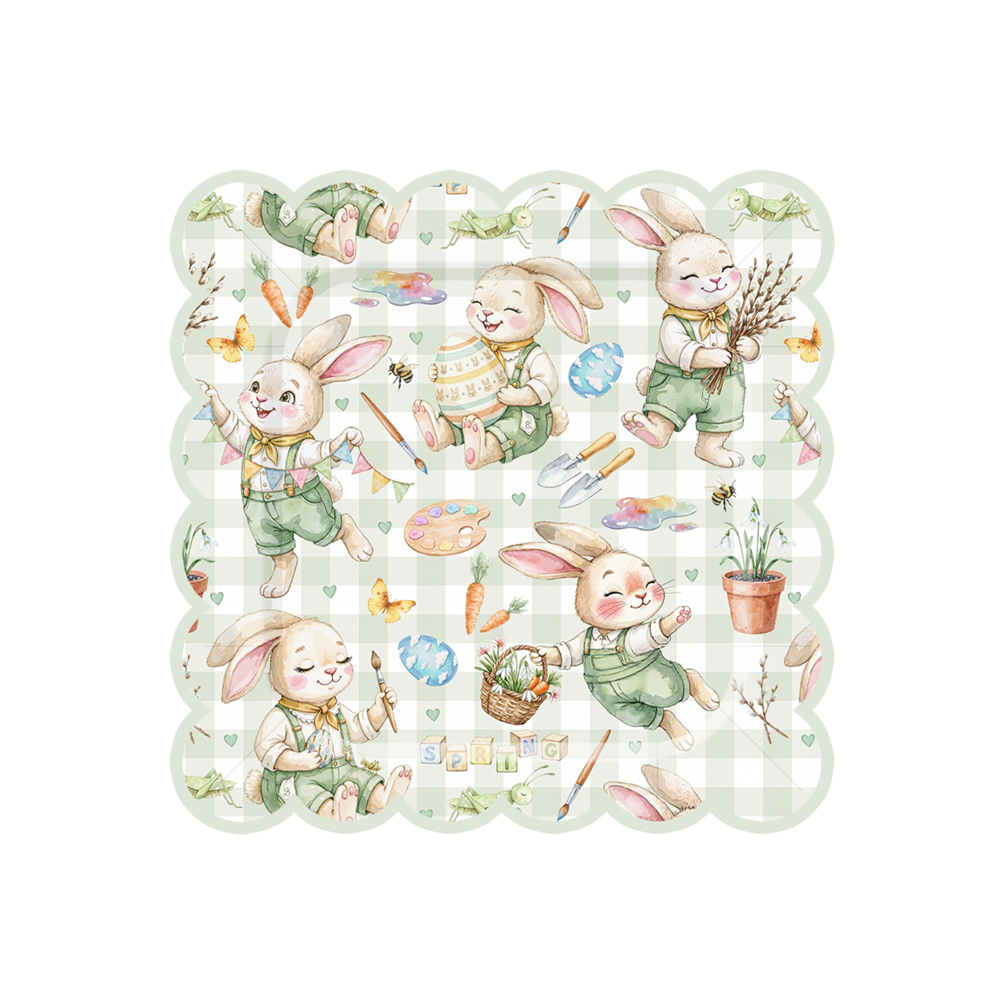 Assiette en carton de 26,7 cm (10,5 pouces) * 8 unités