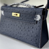 Nouvelle Pochette Bandoulière Exclusif Transfrontalier MINI Première Génération en Cuir Véritable à Motif Autruche Style Européen-Américain