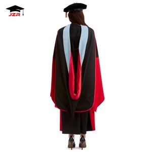 Robe de doctorat universitaire classique Robe de doctorat de luxe Ensemble de robe de doctorat avec capuche et casquette - Product Image 4