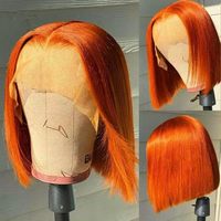 Pelucas de Cabello Humano Liso Estilo Bob con Encaje HD, Peluca sin Pegamento Lista para Usar, Pelucas Frontales de Encaje HD Pre-Arrancadas para Mujeres Negras