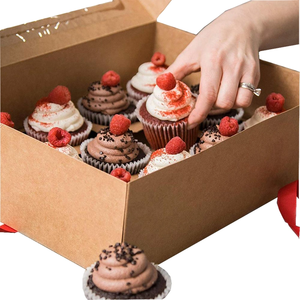 Boîte d'emballage personnalisée en carton avec logo, fenêtre blanche, pour cupcakes et muffins, avec insert réversible à 12 emplacements - Product Image 3