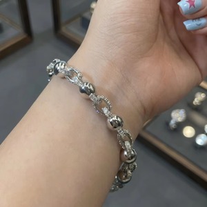 สร้อยข้อมือเงินแท้ 925 ประดับมอสซาไนต์ทรงกลม ขายดีที่สุด สำหรับผู้หญิง สวมใส่ได้ทุกวัน งานแต่งงาน งานหมั้น และงานปาร์ตี้ - Product Image 4