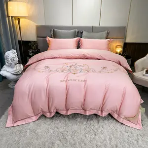 home textile Fashion Ultra cooling printed 100% cotton 100 silk embroidered bedspread throw summer quilt bedding blanket set