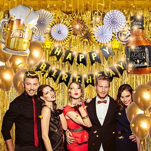 Zitronen-Lichterkette mit goldenem Hintergrund, Ballons, Globos-Set, Bier-Thema, Geburtstagsparty-Dekoration, Zubehör für Männer und Frauen zum Geburtstag - Product Image 5