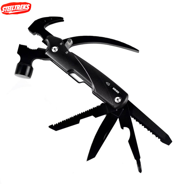 Steeltreks Hardware Hand Tools Wholesale Portable 12-in-1 Mini Outdoor Multifunctional Claw Hammer Tool Pliers Other Hand Tools