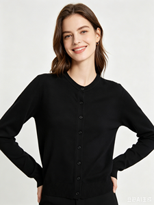 Cardigan noir à col rond et simple boutonnage pour femme, style coréen, Marks & <span class=keywords><strong>Spencer</strong></span>, fermeture boutonnée sur le devant, taille UK 18 (EU 46) - Product Image 3
