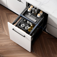 Panier de rangement extractible au design moderne, accessoire pour armoire de cuisine ou tiroir, disponible en plusieurs tailles et couleurs
