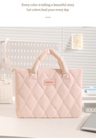 Bolso acolchado para computadora portátil de 13 pulgadas, bolso de mano para computadora a prueba de golpes de fibra de poliéster para mujer, maletín acolchado para computadora portátil con diamantes rosas