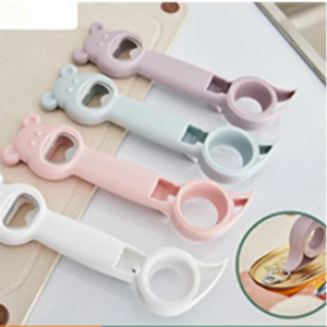 Abrebotellas 4 en 1, tarro multifunción, abridor de botellas de cerveza, acero inoxidable, mango de plástico ergonómico, accesorios de cocina - Product Image 5