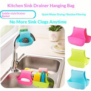 Panier de rangement suspendu en silicone en forme de selle pour évier, égouttoir pour éponges et restes alimentaires - Product Image 2