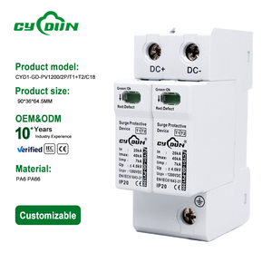 ลดราคาพิเศษ 150V 200V 240V 1200V 2P T1+T2 DC SPD 40kA 7kA Limp CE IEC61643 <span class=keywords><strong>31</strong></span> CYD1 GD PV1200 C18 สำหรับระบบโซลาร์เซลล์ - Product Image 1