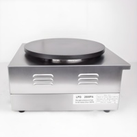 Crêpière et machine à pancakes professionnelle à gaz GPL avec revêtement antiadhésif, plaque de cuisson de 400 mm