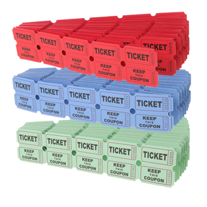 Rollo de Boletos Doble Surtido 50/50 para Eventos, Carnavales, Premios (Azul/Rojo/Verde/Amarillo/Naranja/Morado/Blanco/Rosa) Offset - Product Image 3