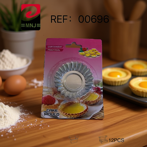 Mnj Cake Mould 7.5Cm Round Tin For Egg Tart Baking 12Pcs Pack - Product Image 2