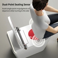 WC intelligent sans alimentation électrique, siège chauffant, séchage à l'air, à poser au sol, chasse d'eau automatique par capteur, télécommande, design moderne