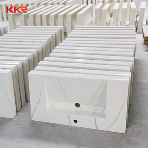 Marble-looking Stone Sink Bathroom Wall-hung Basin Solid Surface Wash Hand Basins Bathroom Cabinet Vanity Sink