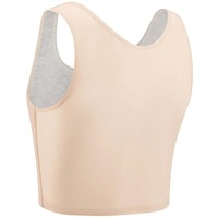 80% Nylon 20% Spandex Respirant Fermeture éclair Demi-bandeau de compression thoracique pour femmes Transgenres Tomboy Tops de compression thoracique