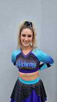 Tenue de compétition de qualité pour filles, uniformes de cheerleading All Star, vente en gros, strass AB, uniformes pour filles, taille personnalisée, performance pour filles