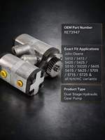 Pompa Hidrolik Tandem RE73947 RE72058 untuk Traktor 5076E 5082E 5090E 5093E 5101E 5420 5520 5625 Aftermarket
