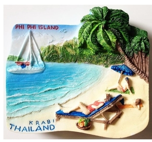 แม่เหล็กติดตู้เย็นรูปหาดพัทยา 3 มิติ คุณภาพสูง ทำจากเรซิ่น - งานฝีมือเรซิ่น - Product Image 2