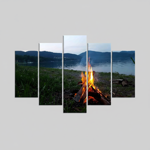 Bonfire <b>Landscape</b> <b>Printed</b> <b>Canvas</b> Art: Stunning Visual Design,SET OF 5 MIX <b>CANVAS</b> - Product Image 2