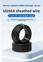 Kabel Daya UL2464 Standar Amerika, Tembaga Berlapis Timah, Berisolasi, 26 AWG 300V, Asal Cina untuk Peralatan Elektronik